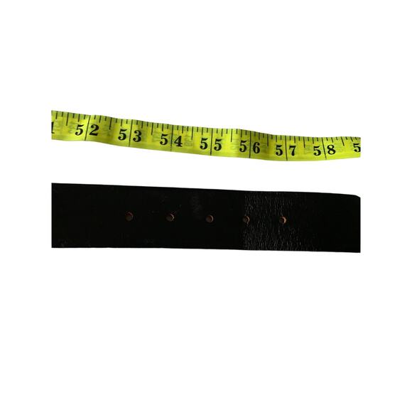 Mens Black Leather Belt Top Grain Oil Tan Leather Belt Square Buckle Size 56 Z6 - Picture 5 of 8